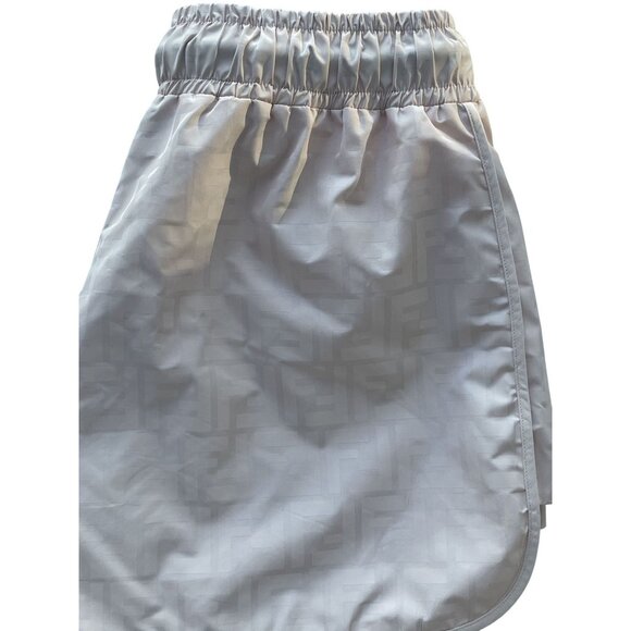 Fendi Womens Beige FF Logo Silk Drawstring Shorts Size S - Picture 5 of 10